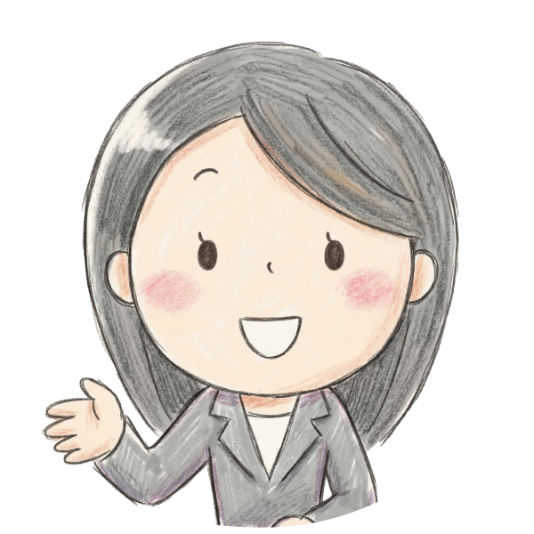 笑顔の女性先輩スタッフのイラスト